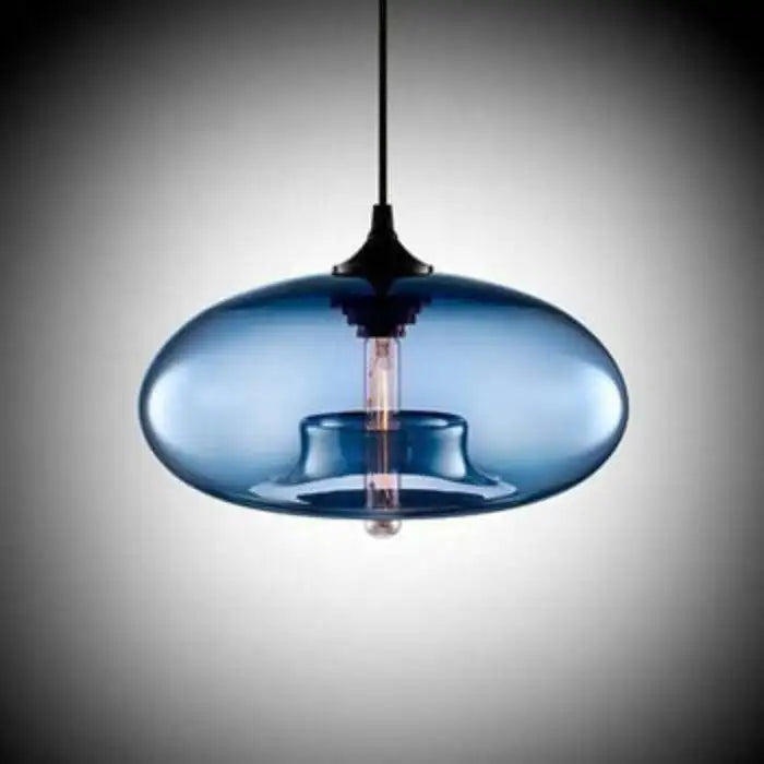 Lampe Suspension Verre Coloré LED - Plafonnier Moderne E27 Restaurant Bar