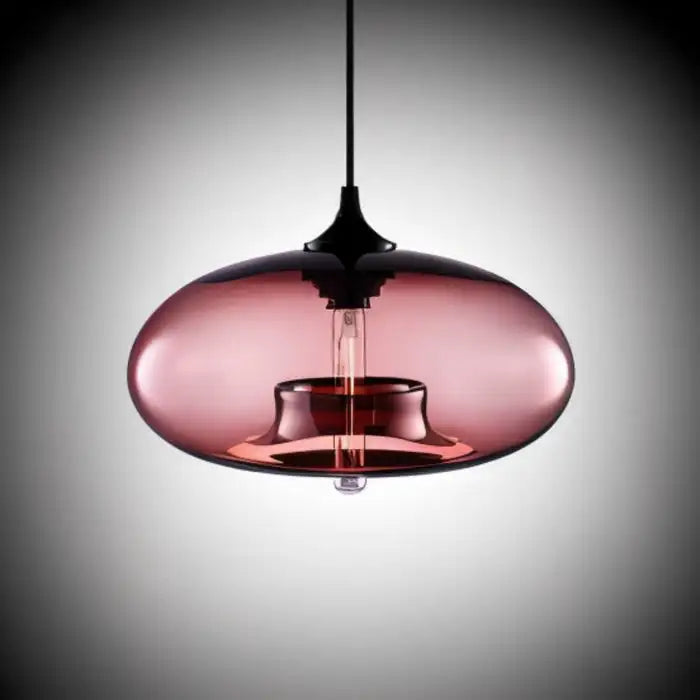 Lampe Suspension Verre Coloré LED - Plafonnier Moderne E27 Restaurant Bar
