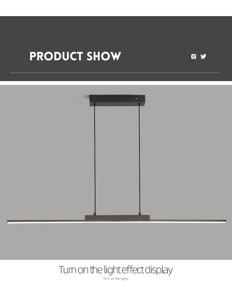 Suspension LED Moderne Longue - Luminaire Design pour Salle à Manger