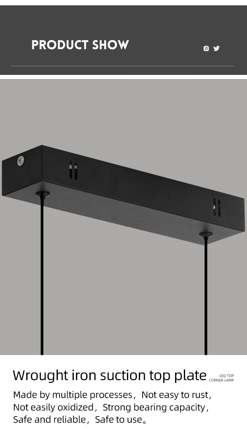 Suspension LED Moderne Longue - Luminaire Design pour Salle à Manger