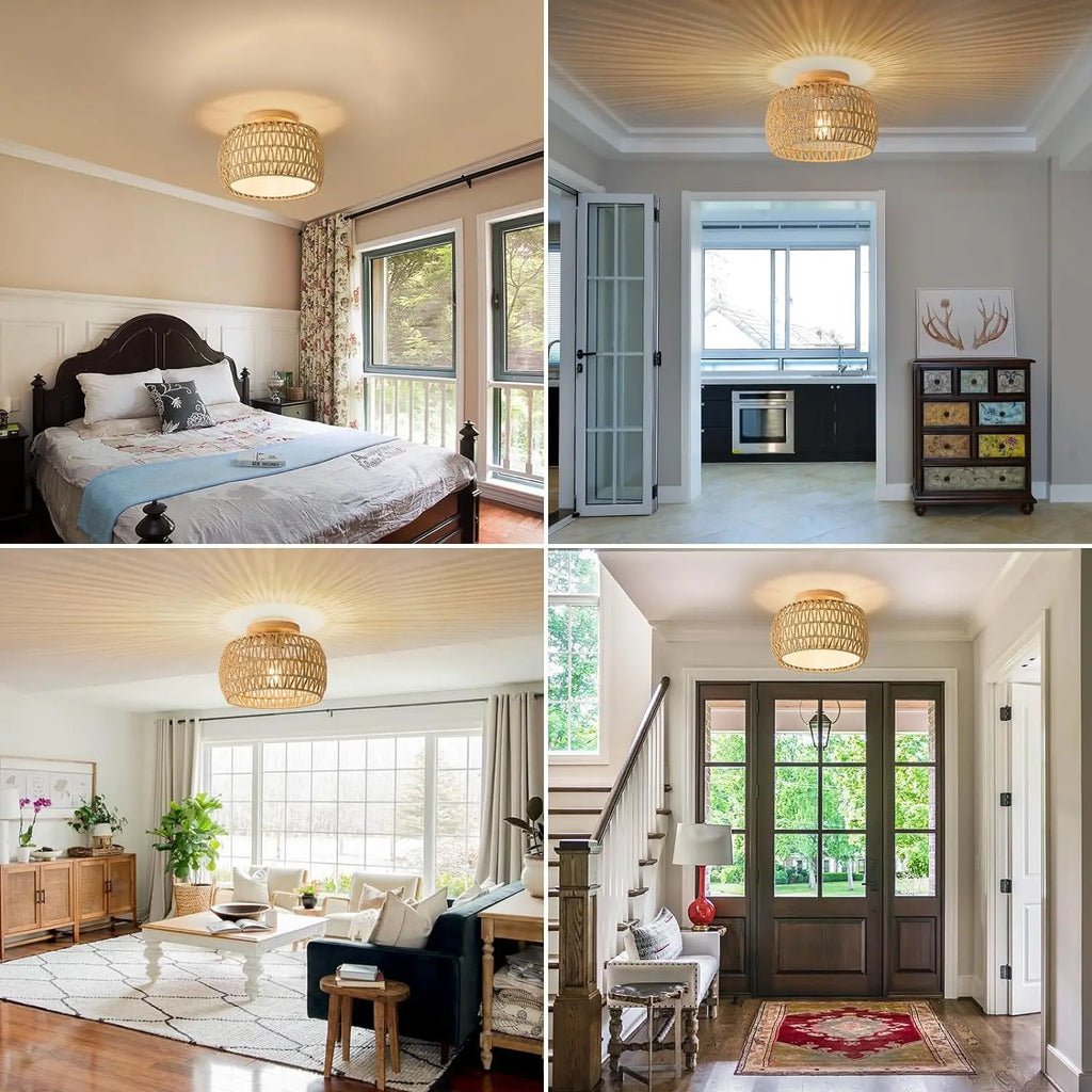 Lumière de plafond incrustée de lianes