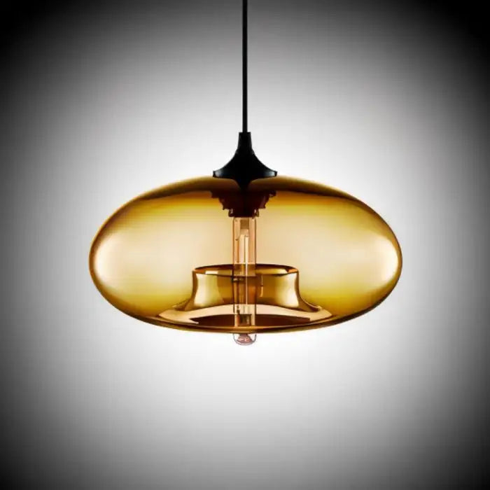 Lampe Suspension Verre Coloré LED - Plafonnier Moderne E27 Restaurant Bar