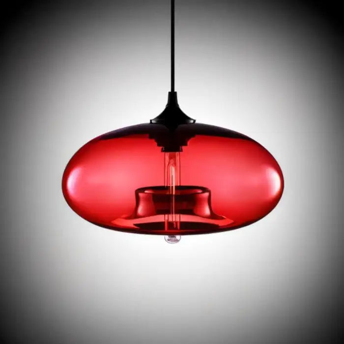 Lampe Suspension Verre Coloré LED - Plafonnier Moderne E27 Restaurant Bar